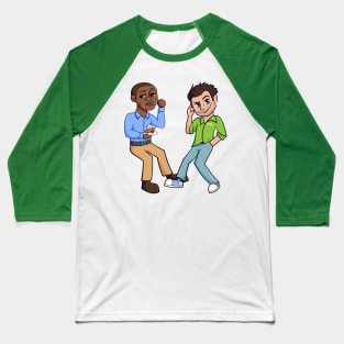 Psych, Shawn and Gus - Anime Chibi Style Baseball T-Shirt